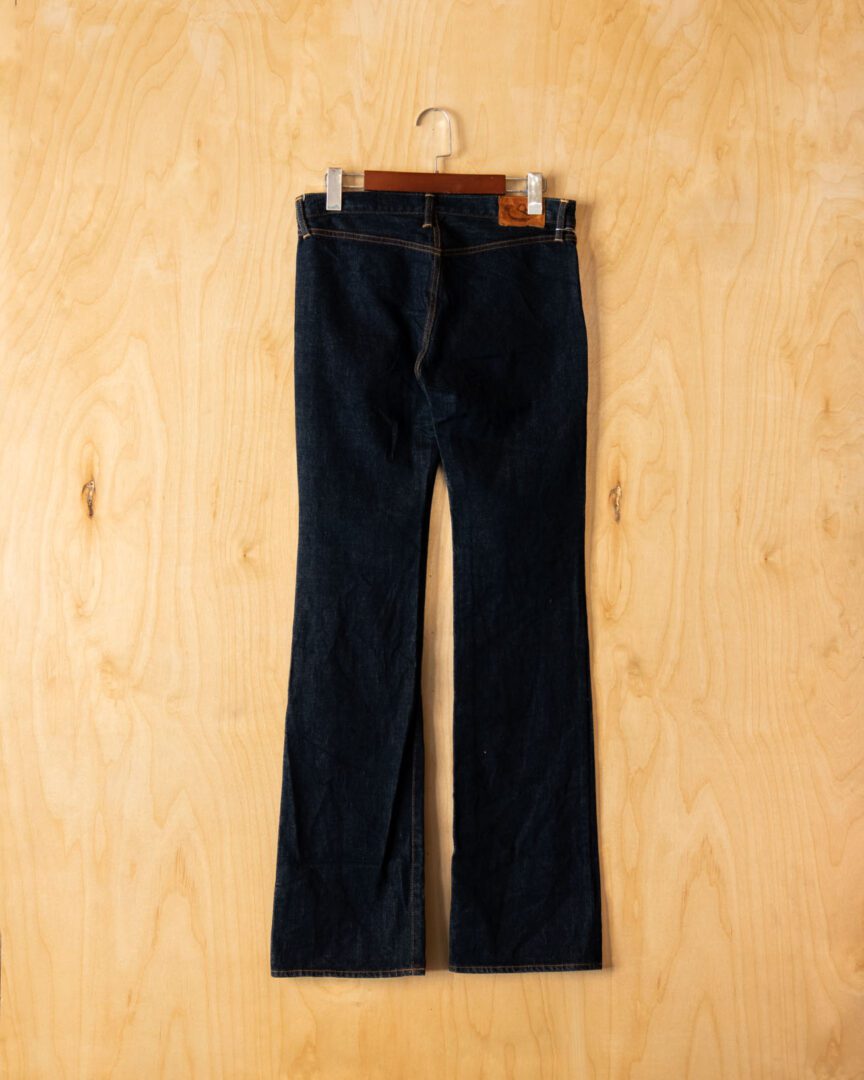 DH | 45RPM Raw Flare Denim Pants (31, Indigo)