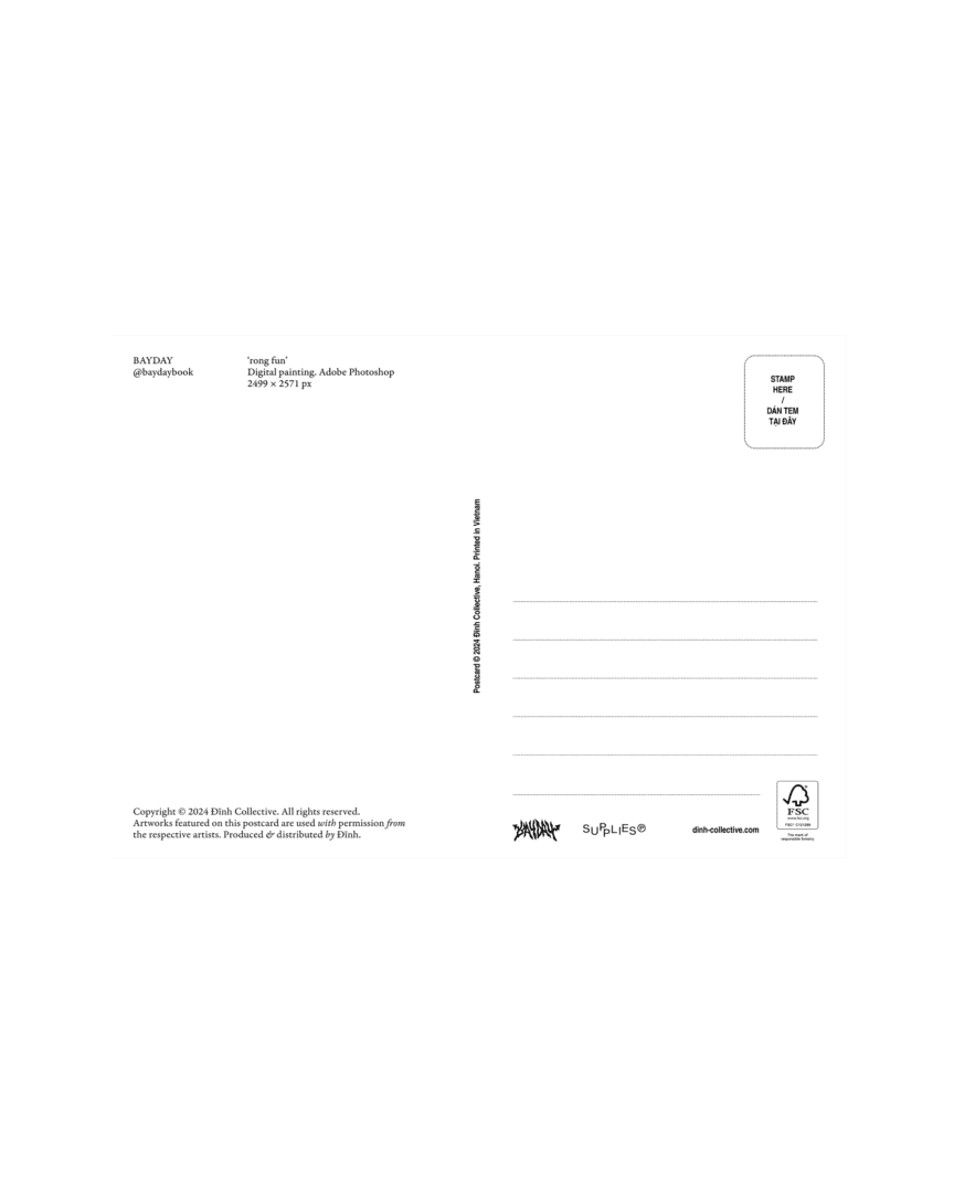 Dinh Collective | Postcard Bayday - Nlcbd (OS, Pink)