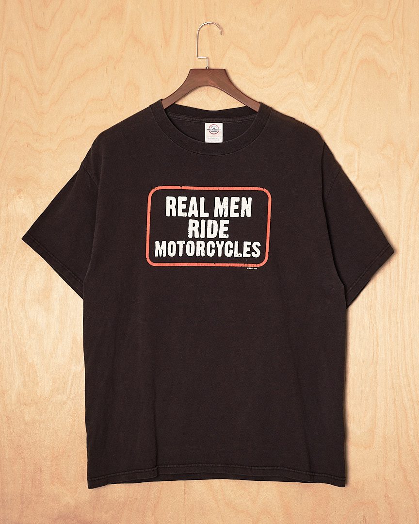 DH | Real Men Ride Motorcycles SS T-Shirt (M , Black)