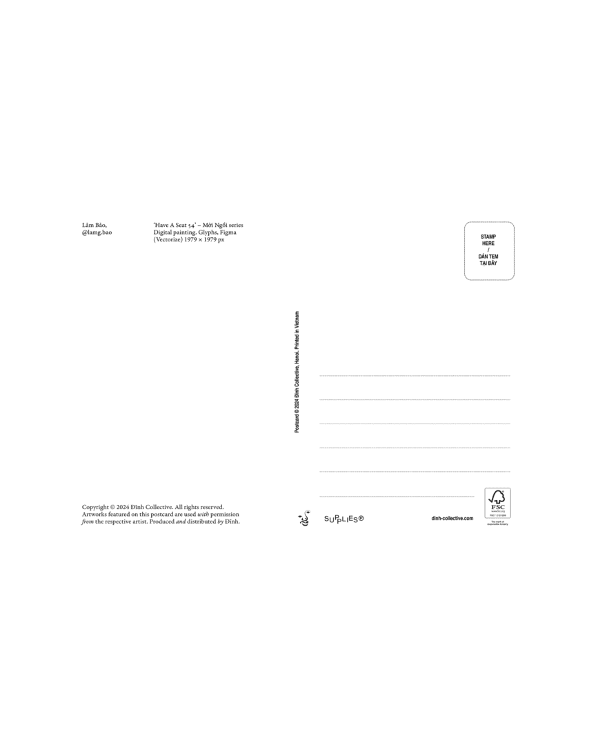 Dinh Collective | Postcard Have A Seat 54 (OS, N/A)