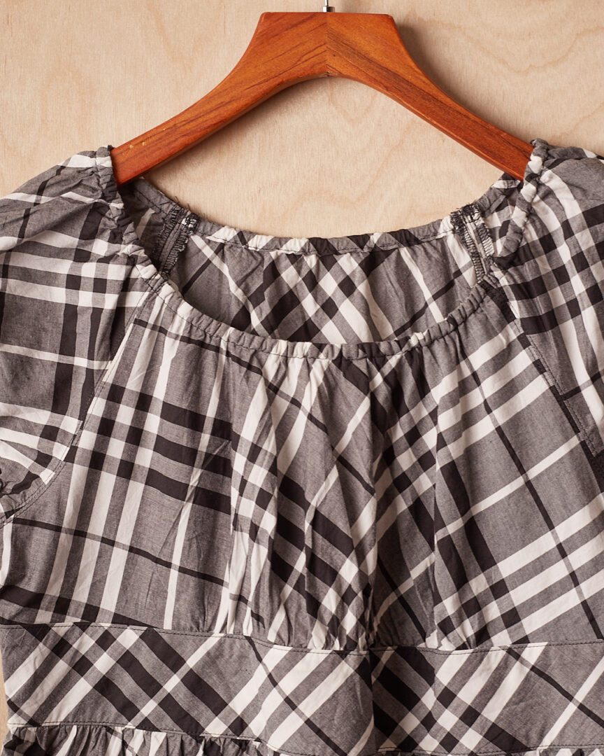 DH | Buberry Babydoll Checked Shirt (Grey, S)