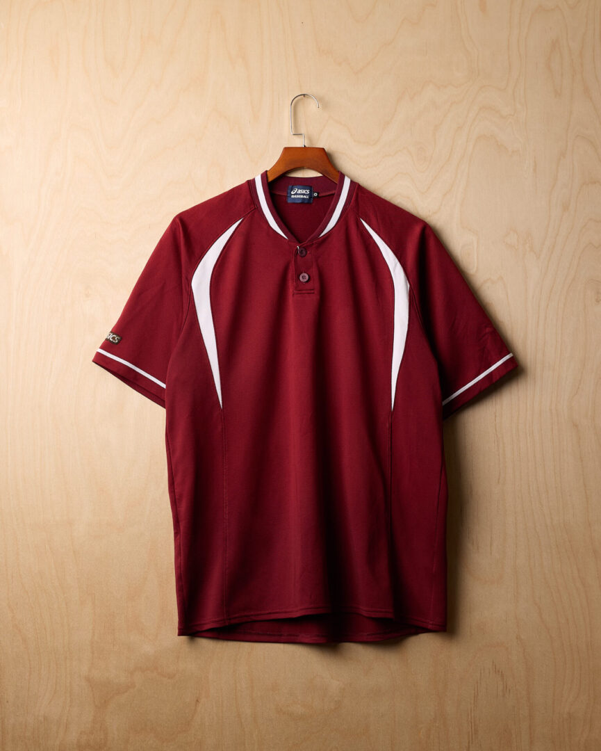 DH | Asics Baseball T-shirt (L, Burgundy)
